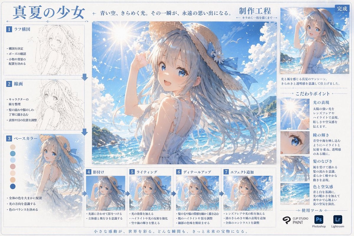 Anime Art Process Infographic
