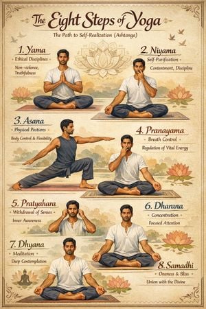 Vintage Yoga Infographic Poster
