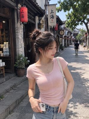 Realistic Chinese Street Smartphone Photo
