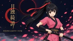 Anime Lunar Eclipse Swordswoman Poster