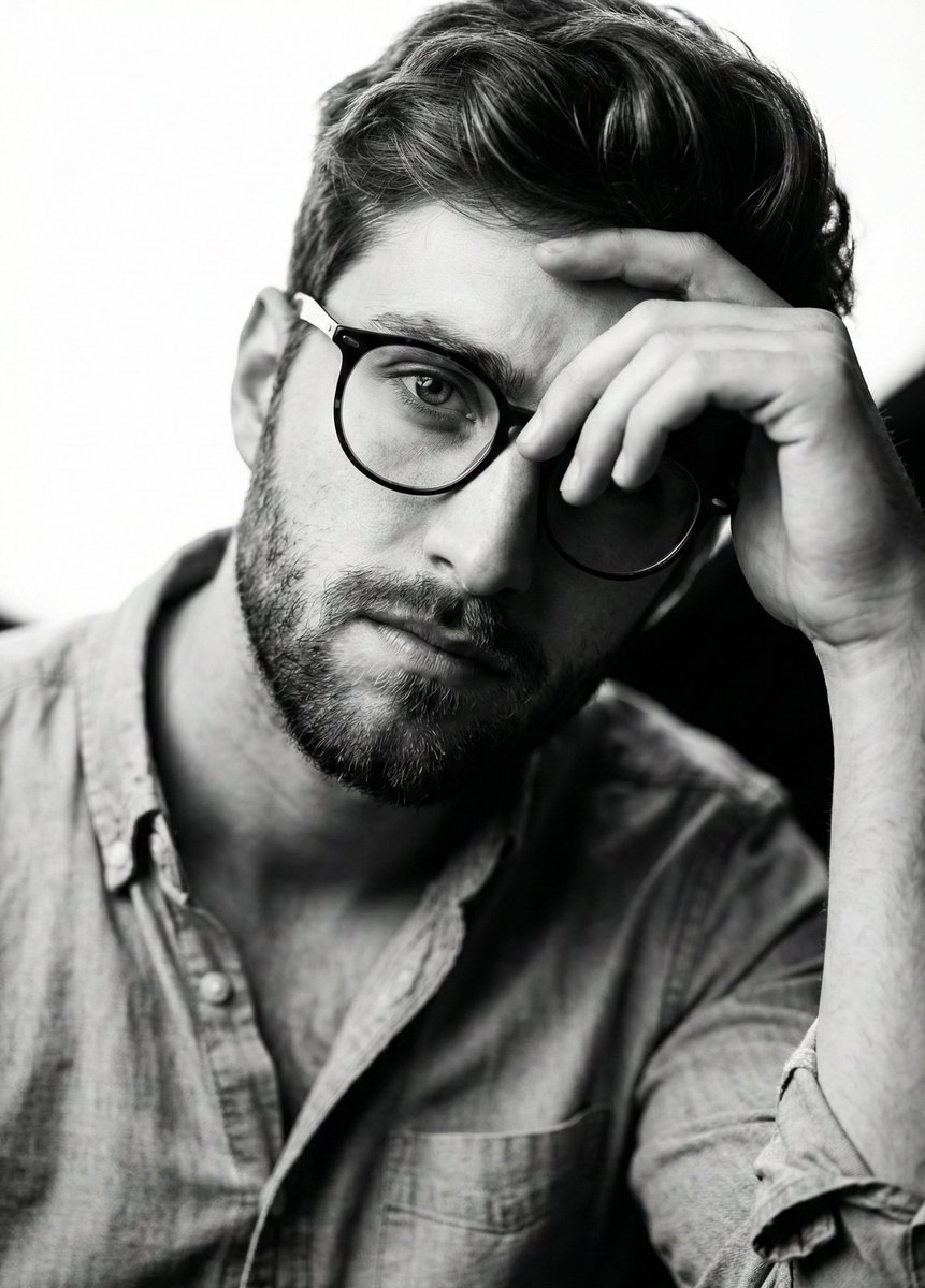 High-Contrast Black and White Portrait Prompt