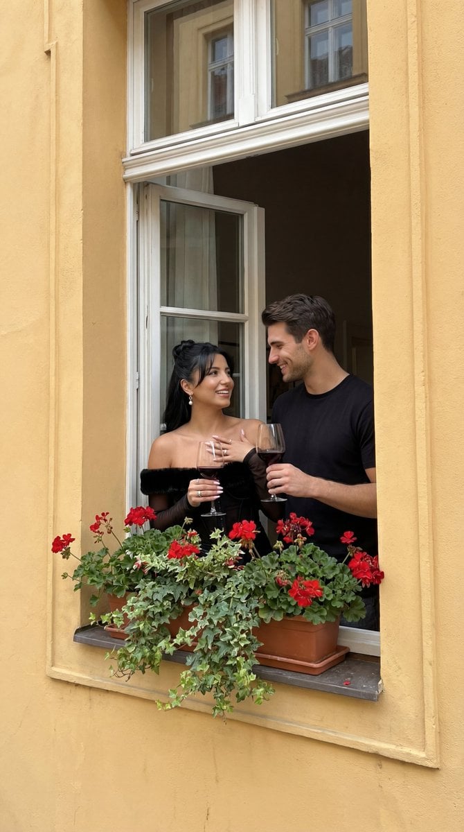 Photorealistic Architectural Edit: Couple in Window