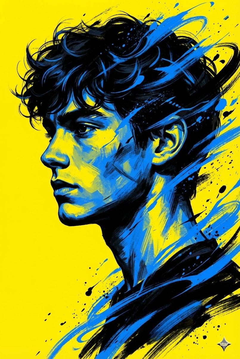 Bold Side Profile Superhero Poster