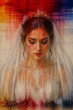 Dissolving Bride Portrait Painting
