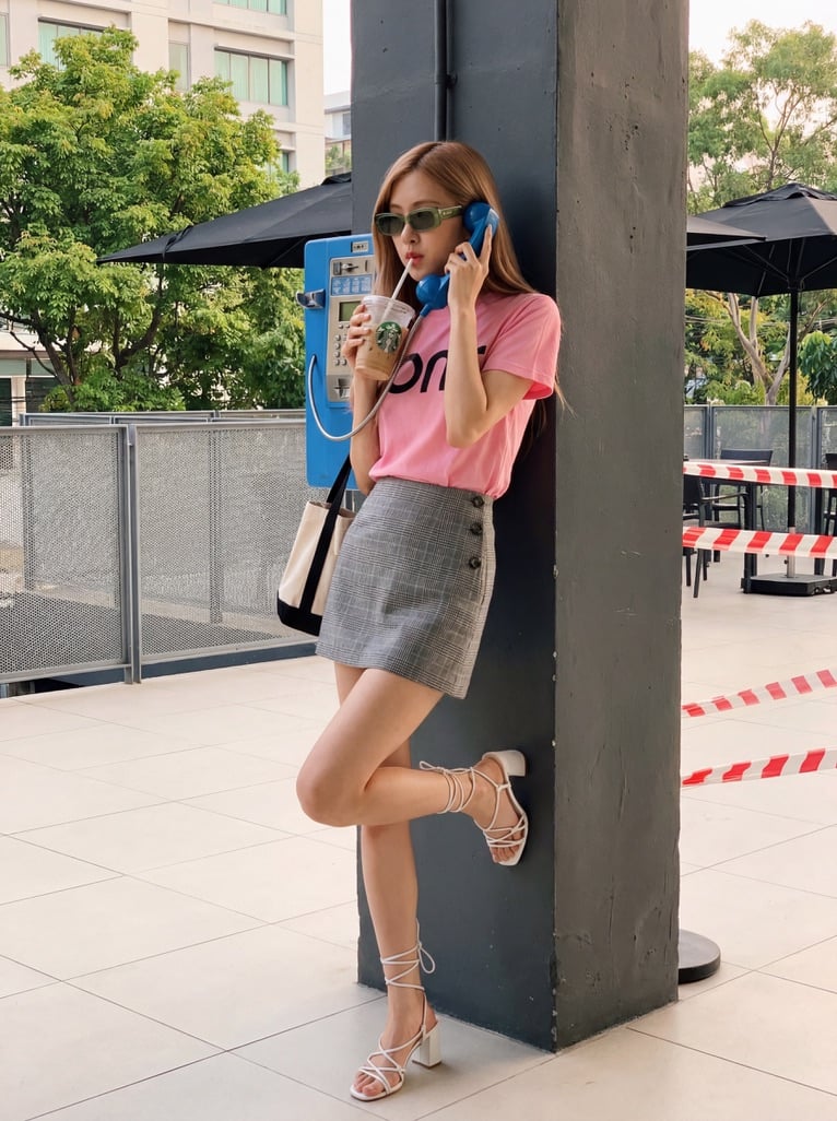 K-pop Idol Rosé at Payphone