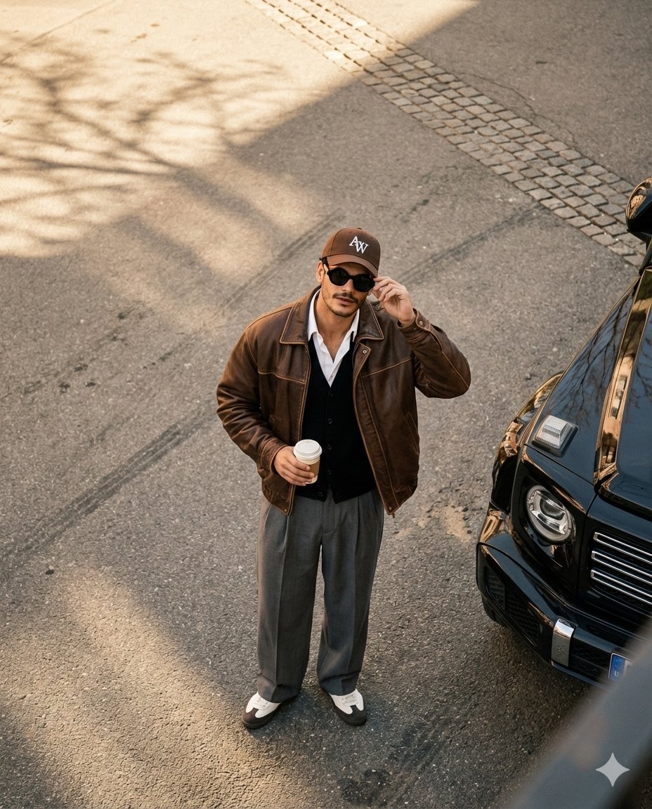 High-Angle Editorial Street-Style Photo