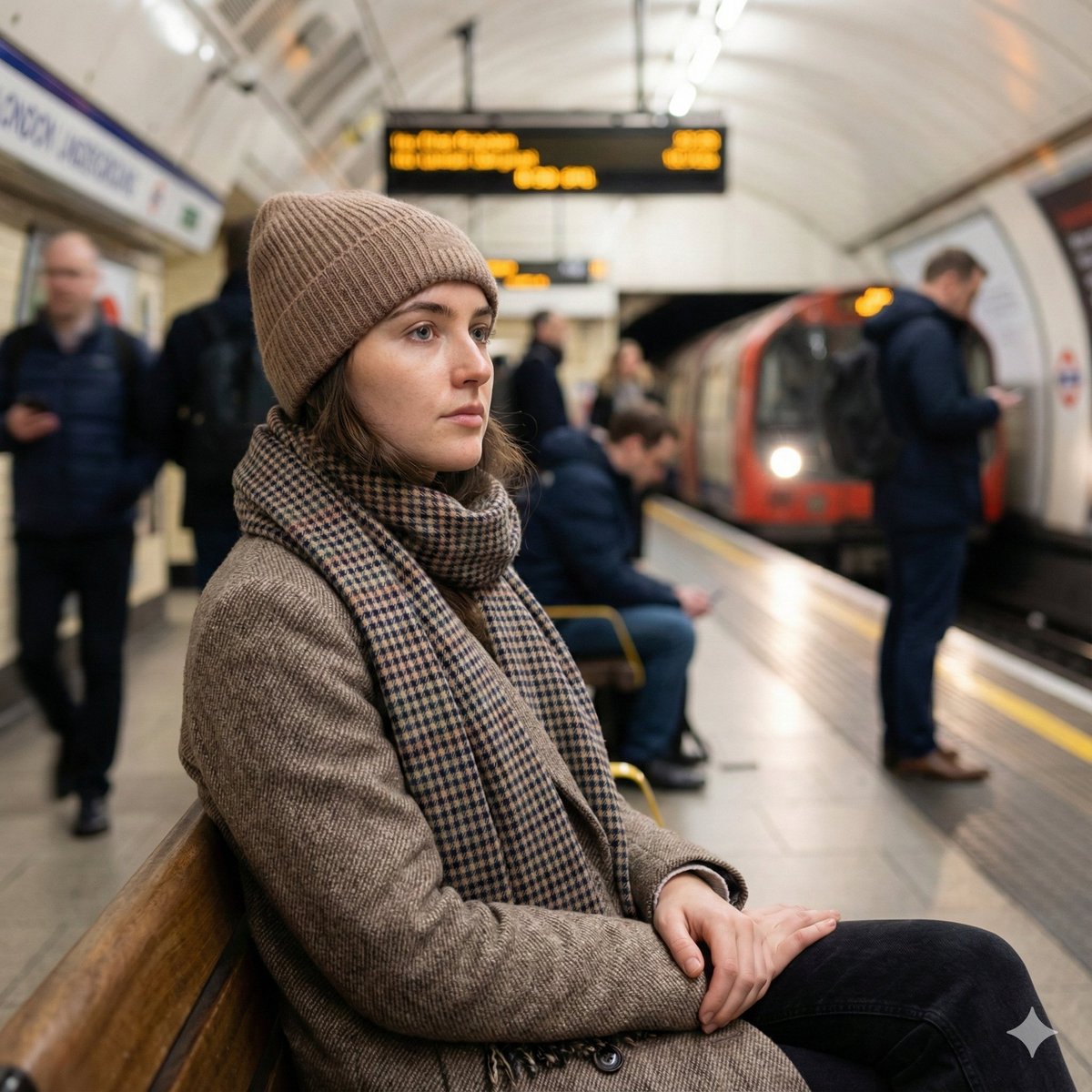 Introspective London Underground Portrait