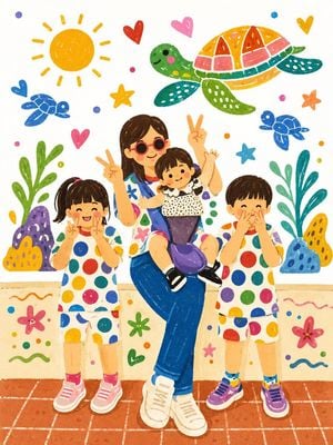Family Portrait Storybook Illustration