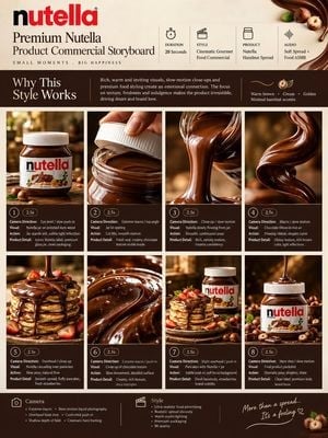 Gourmet Product Commercial Storyboard Template
