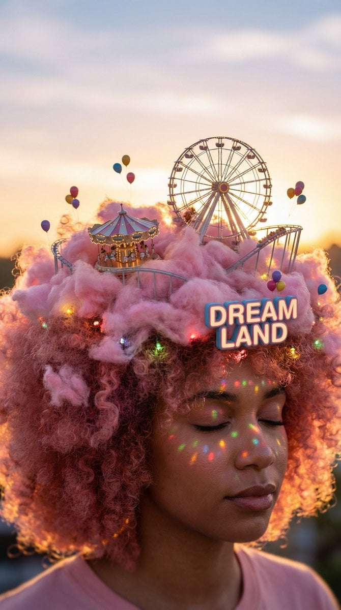 Head-top Diorama Prompt for Nano Banana Pro Agent V1.2 (Afro/Cloud Amusement Park)
