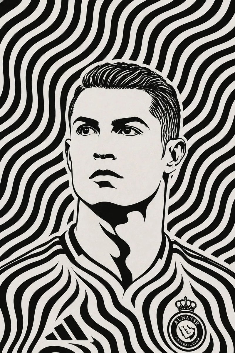 Black and White Optical Illusion Portrait