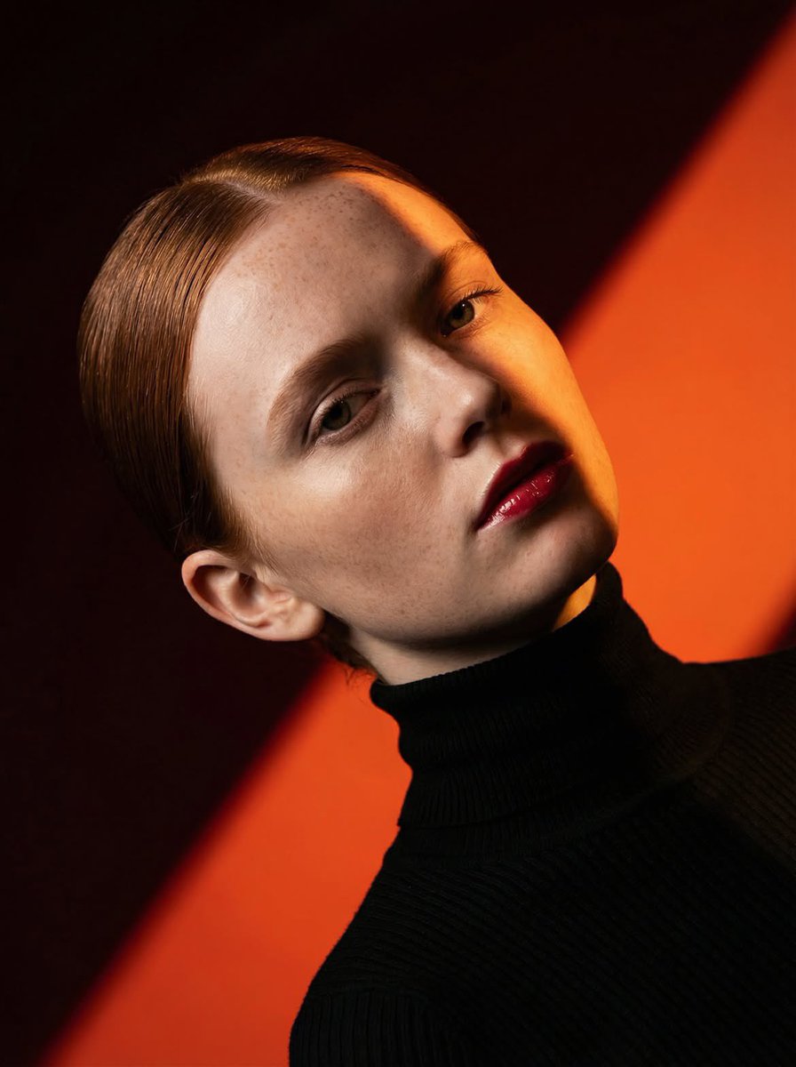 Geometric Color-Block Beauty Editorial Portrait