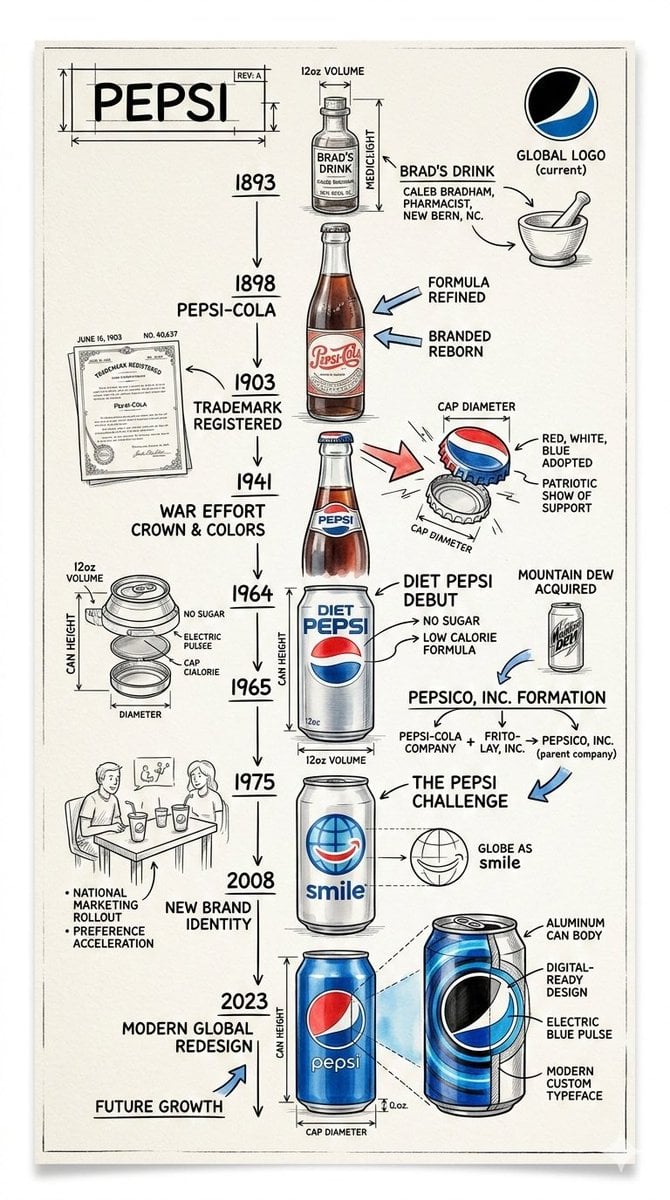 Vintage Blueprint Timeline Infographic Poster Prompt