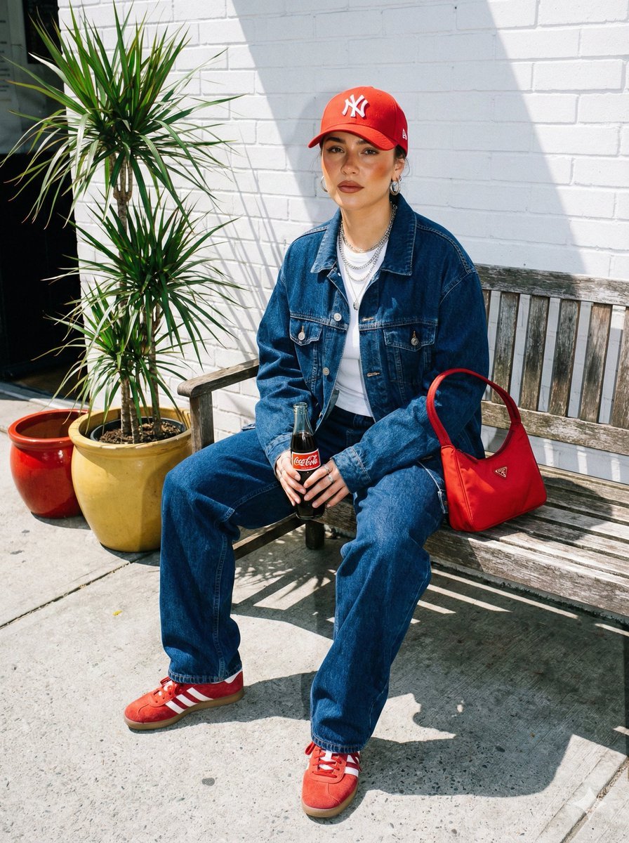 Urban Street Fashion Portrait with Vintage Accents