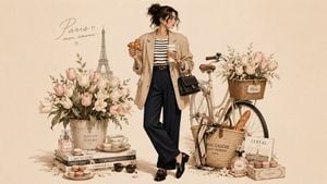 Parisian Fashion Lifestyle Illustration