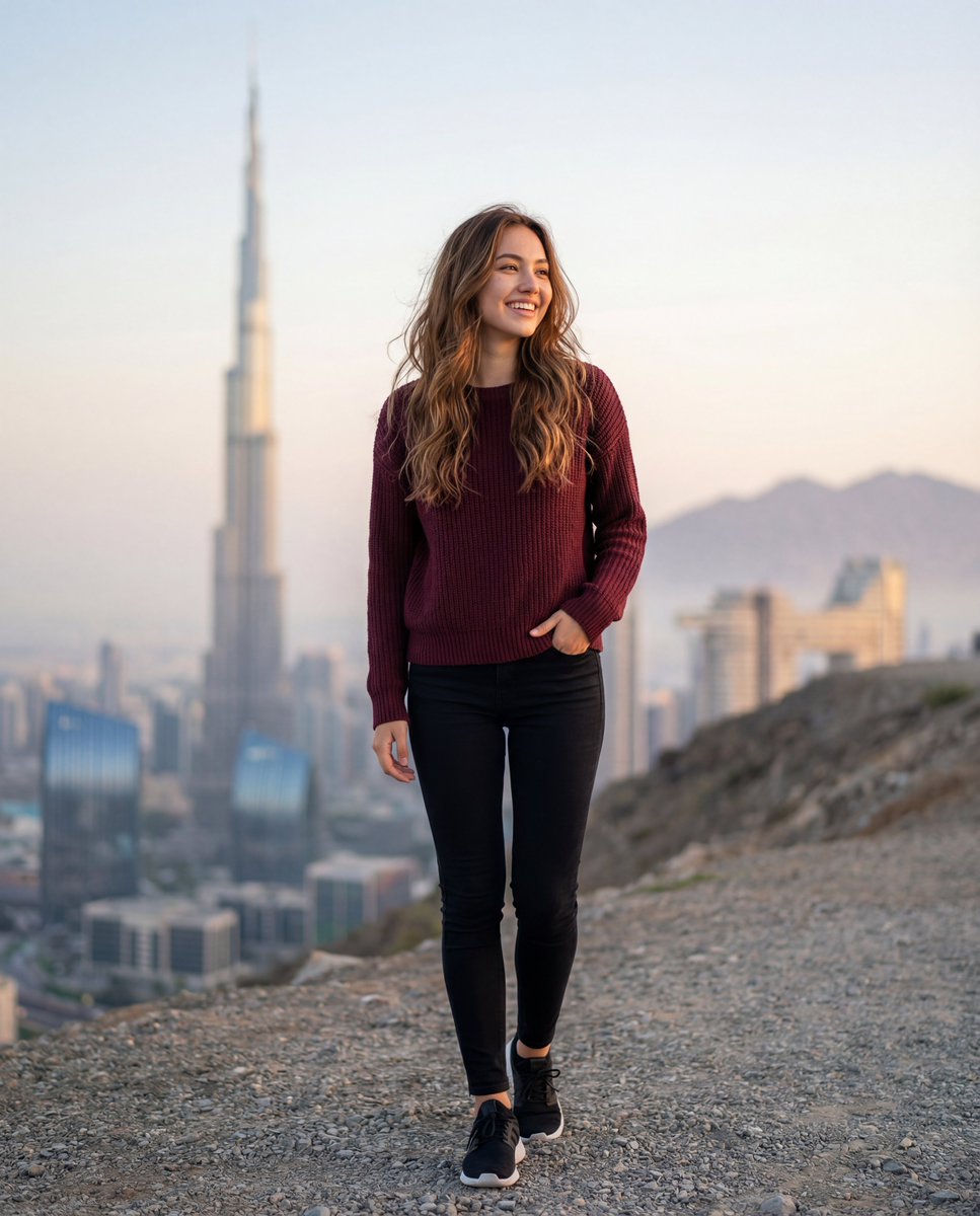 Cinematic Lifestyle Portrait in Dubai with Bokeh