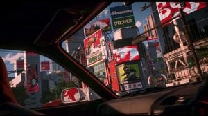 Anime Car View of Tokyo Billboards