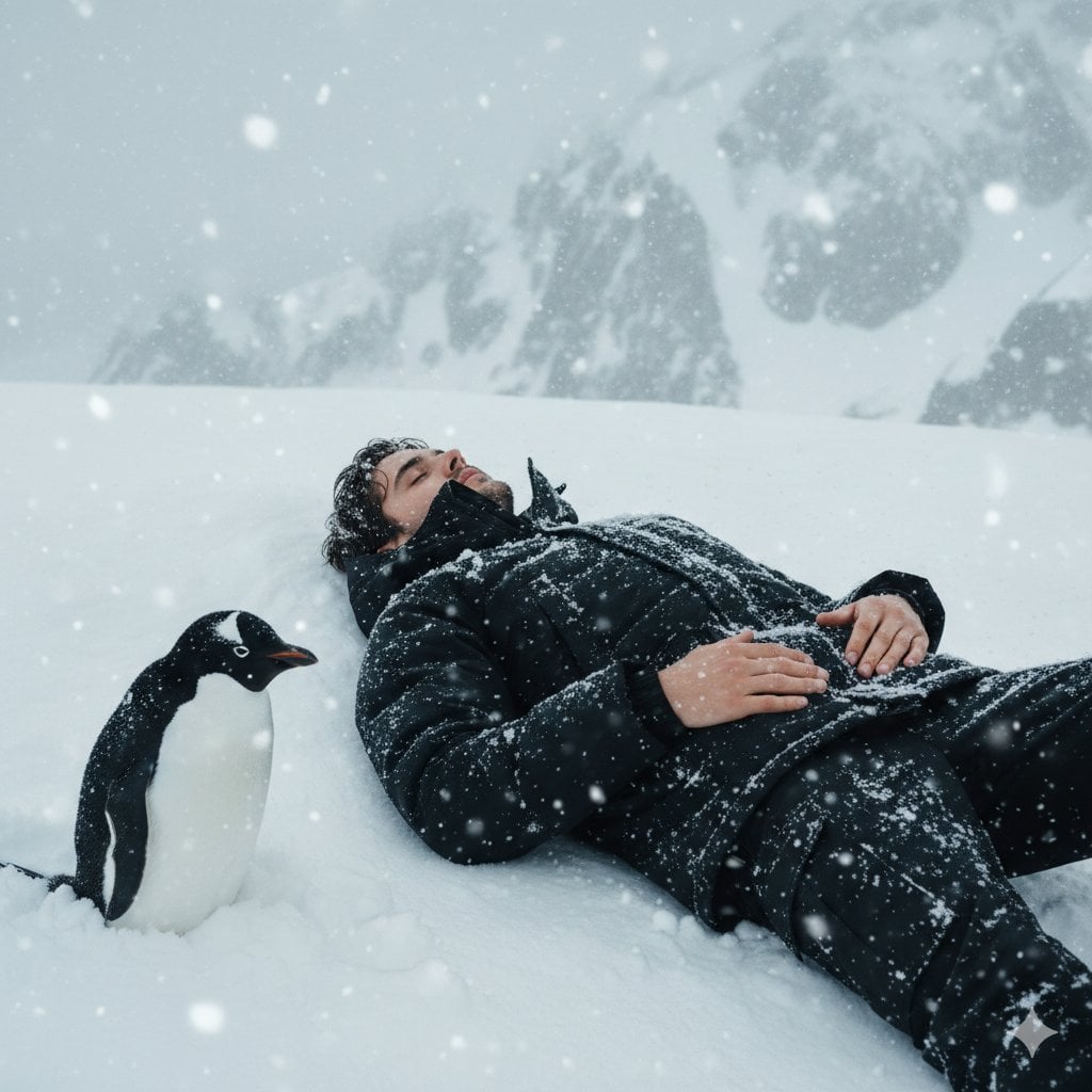 Tired Penguin in Alt Text Prompt