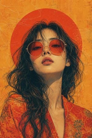 Retro-Futuristic Editorial Portrait with Sunglasses