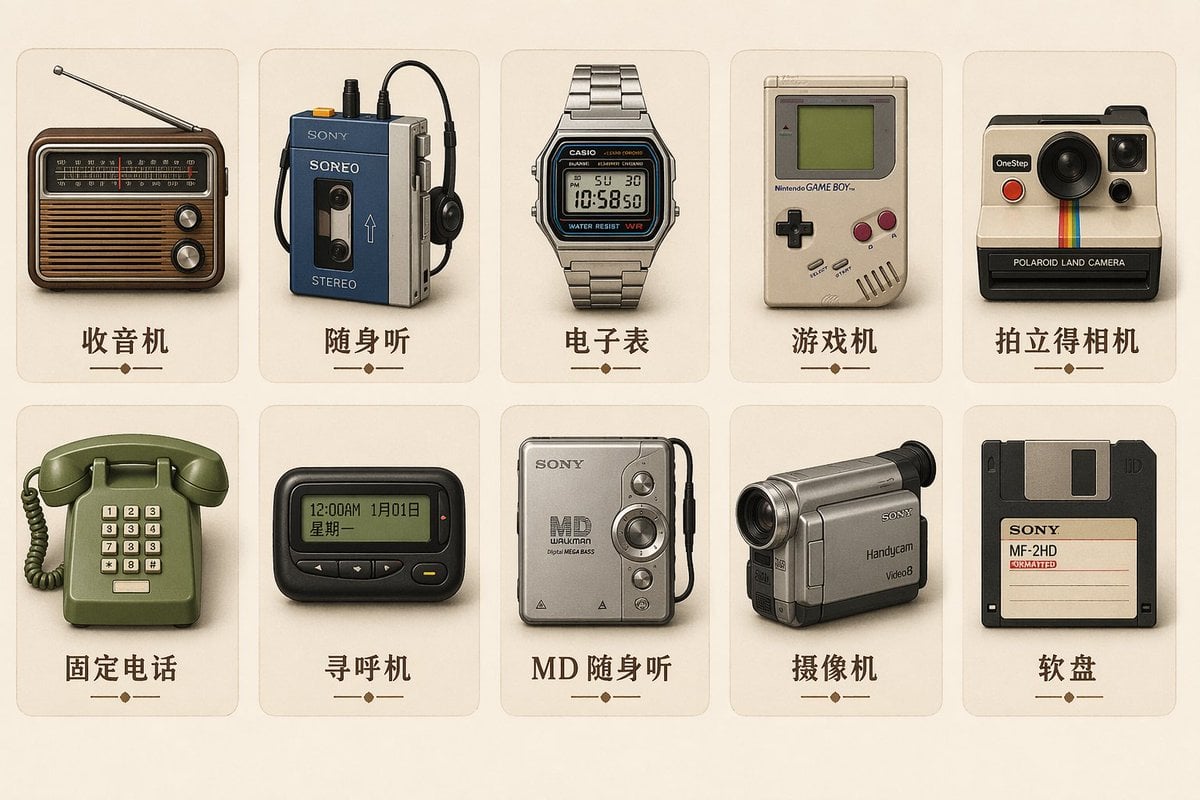 Vintage Skeuomorphic Icon Set