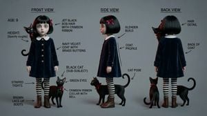 Gothic Girl Character Turnaround Sheet