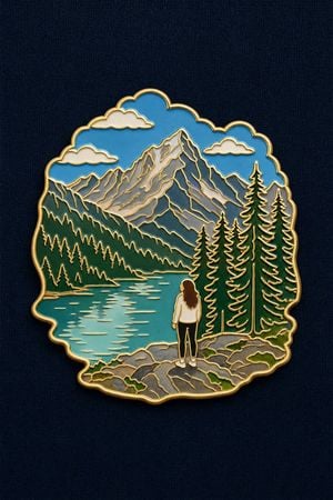 Landscape to Enamel Pin Badge Transformation