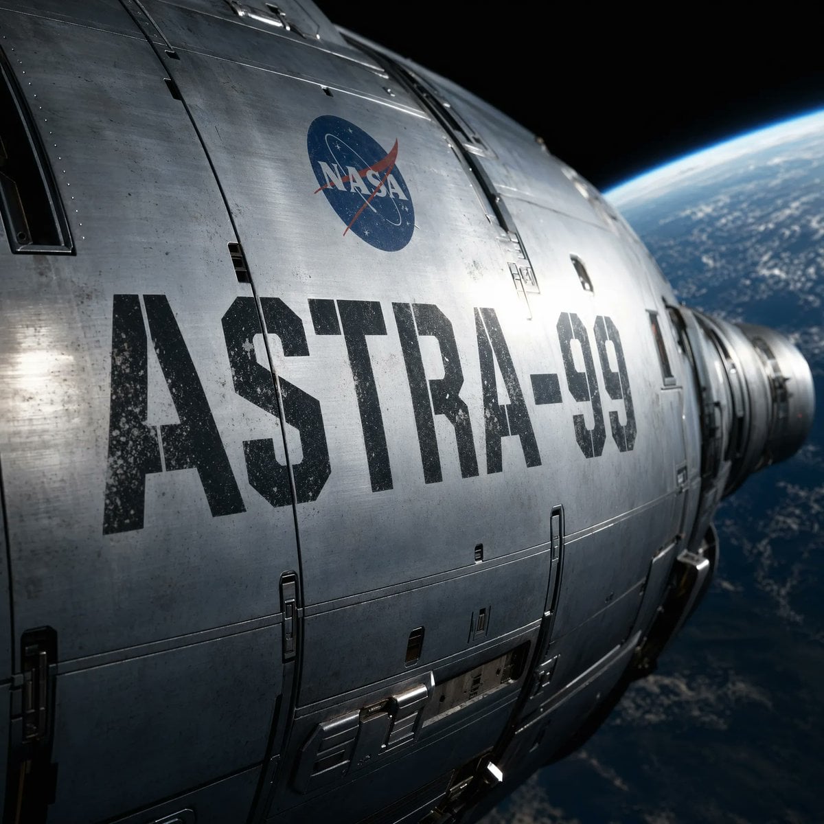 NASA Spacecraft Hull in Orbit