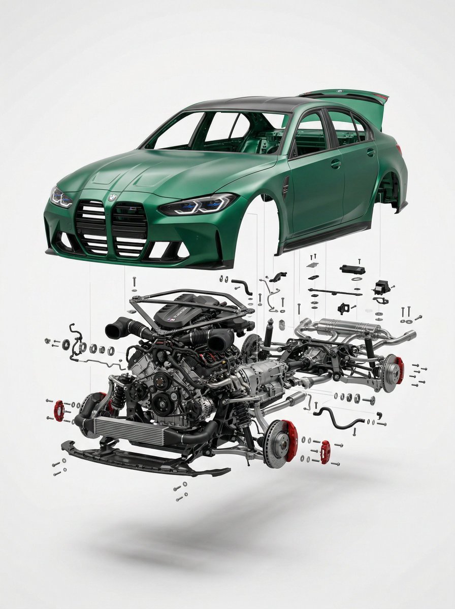 Exploded View Car Advertisement