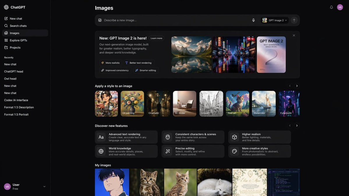 AI Image Generator UI Mockup