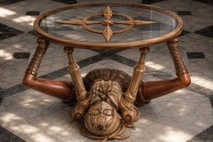 Anime Girl Transformed Into Glass Table