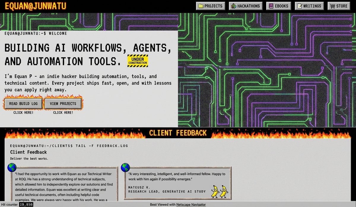 90s version of a website via style transfer