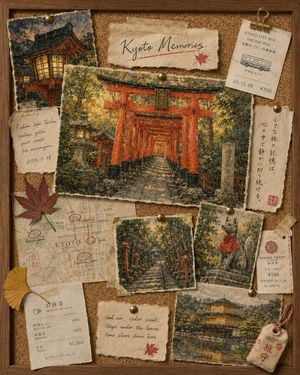 Kyoto Memories Corkboard Collage