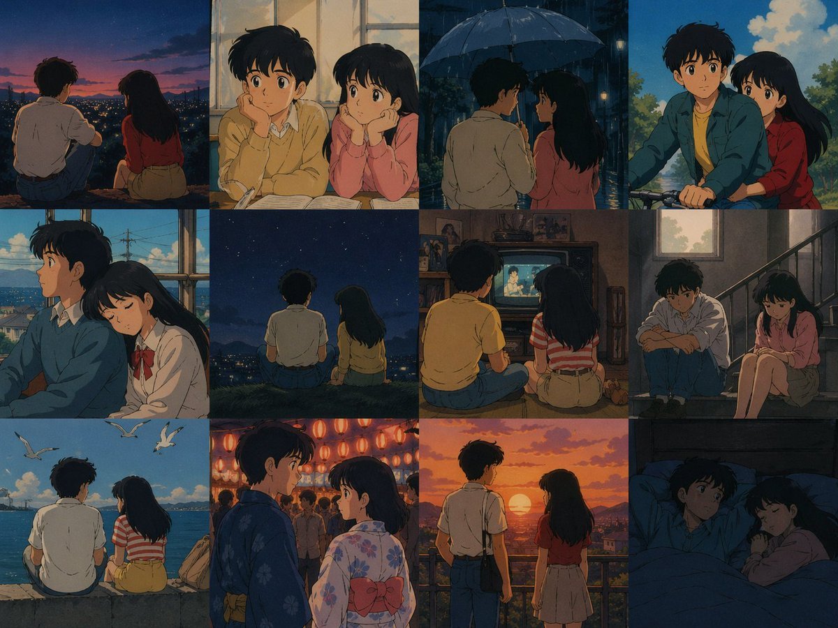 80's Anime Style Memory Grid