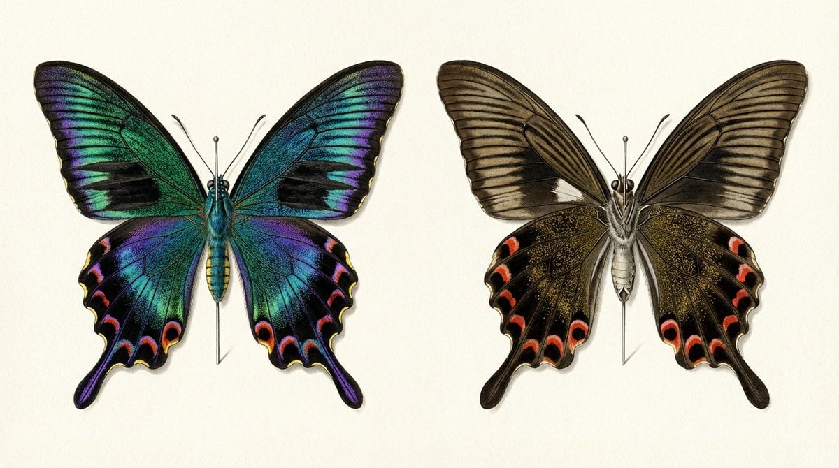 Generating a Butterfly Image with Selective Iridescence