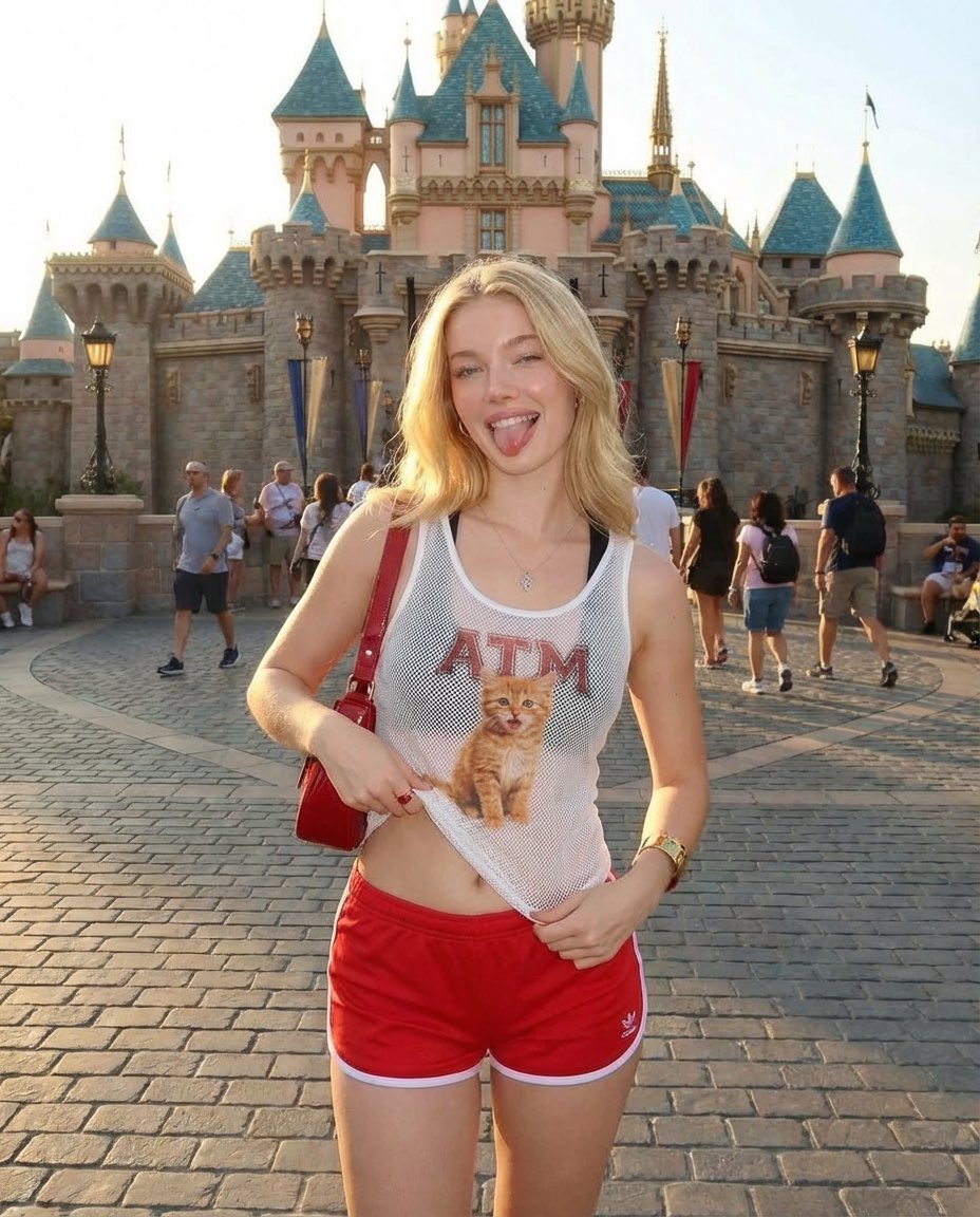 Realistic Photography of a Woman at a Fairytale Castle