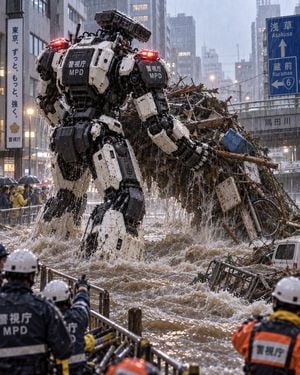 Tokyo Police Flood Rescue Mech