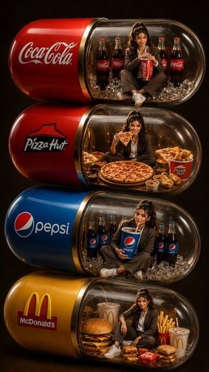 Stacked Fast Food Capsule Ads