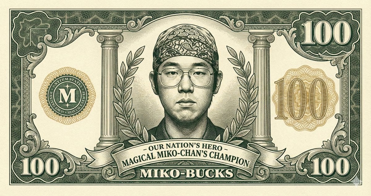 Classic Anime Nerd Otaku in the Style of Currency