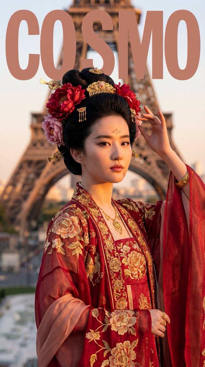 Tang Dynasty Empress in Paris Fashion Magazine Cover Prompt