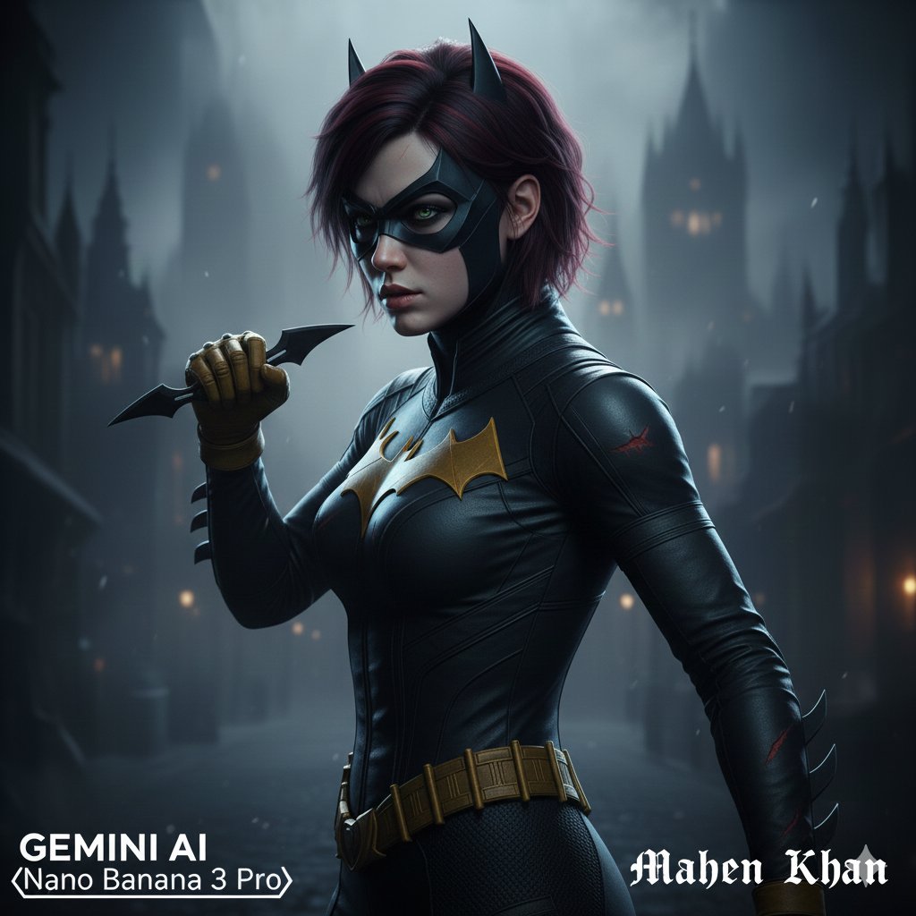 Gothic Noir Vigilante Portrait (Batgirl Inspired)