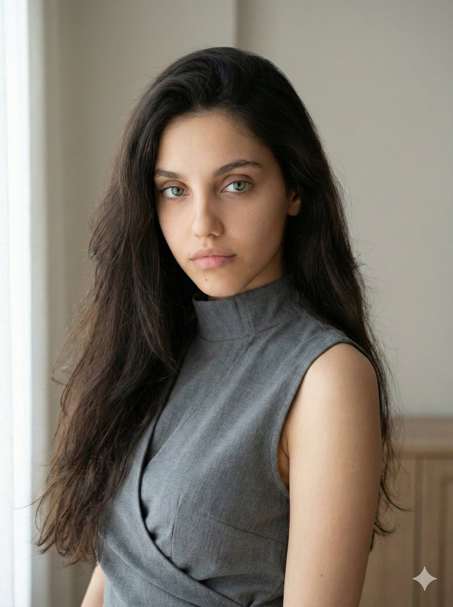 Minimalist Fashion Portrait with Sculptural Bodice