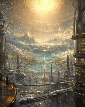 Artificial Sun Futuristic City