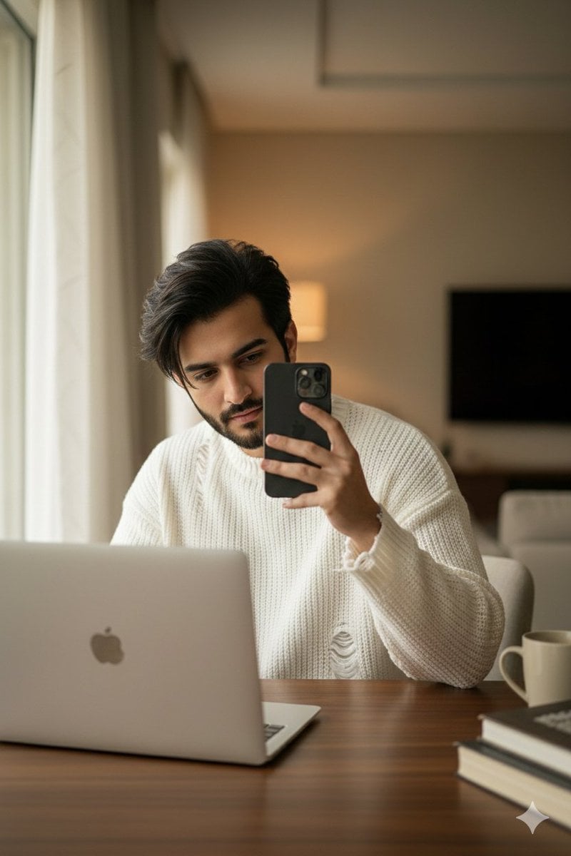 Structured Candid Indoor Portrait Prompt