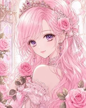 Pastel Pink Rose Princess Portrait