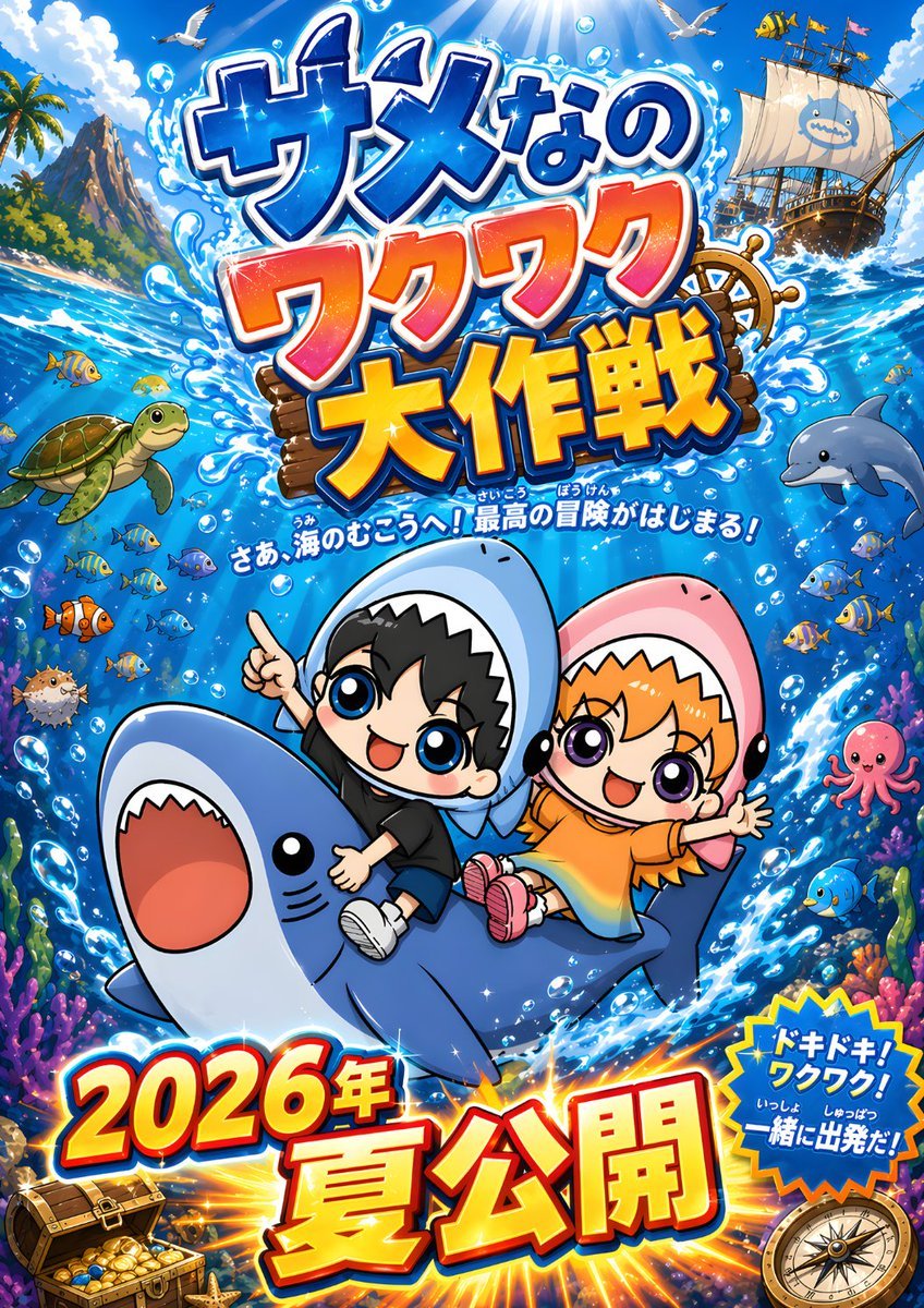 Chibi Shark Adventure Movie Poster