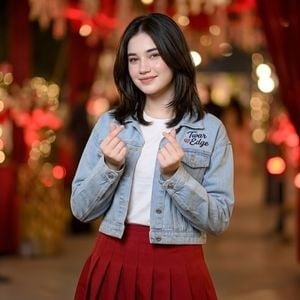 Festive Denim Streetwear Portrait