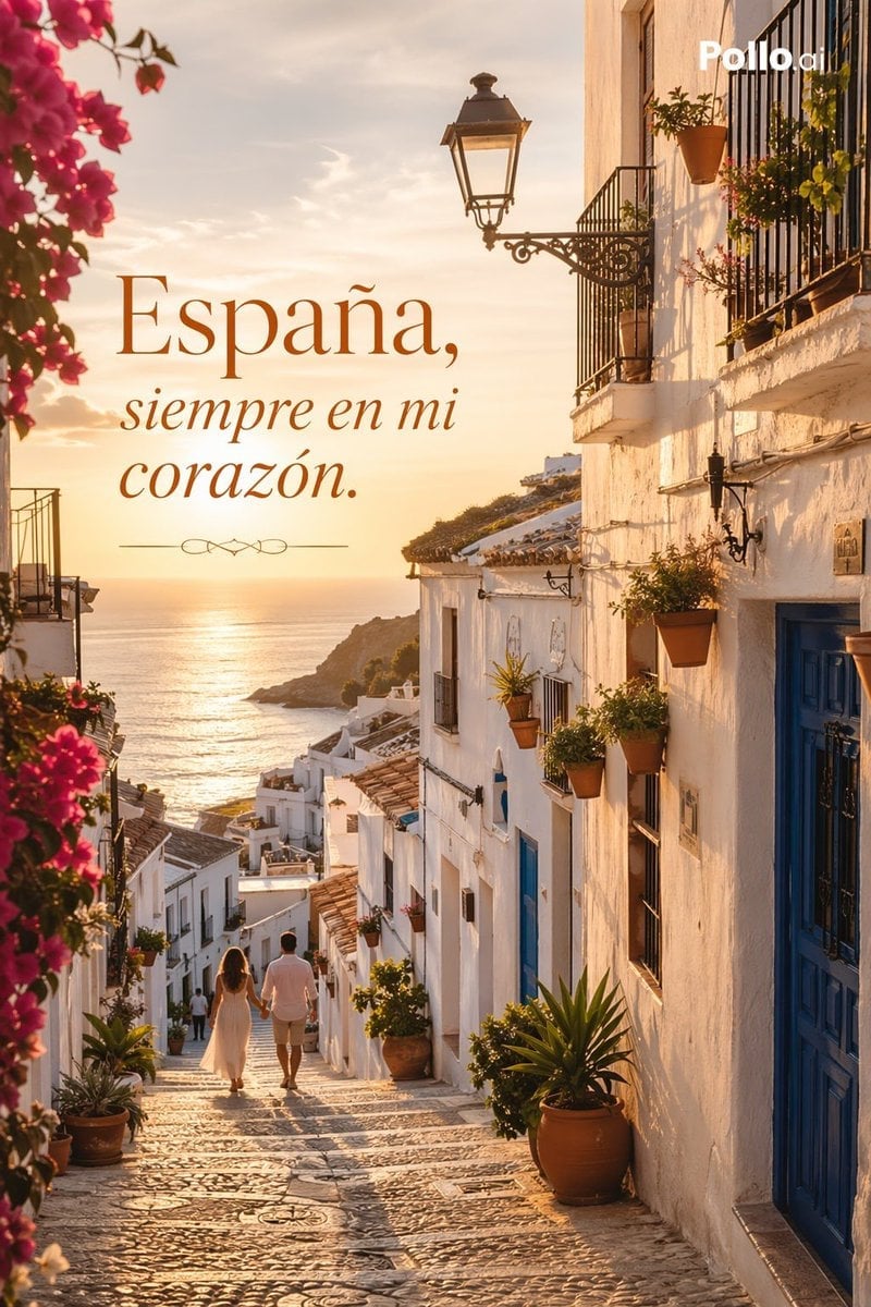 Luxury Spain Sunset Travel Poster