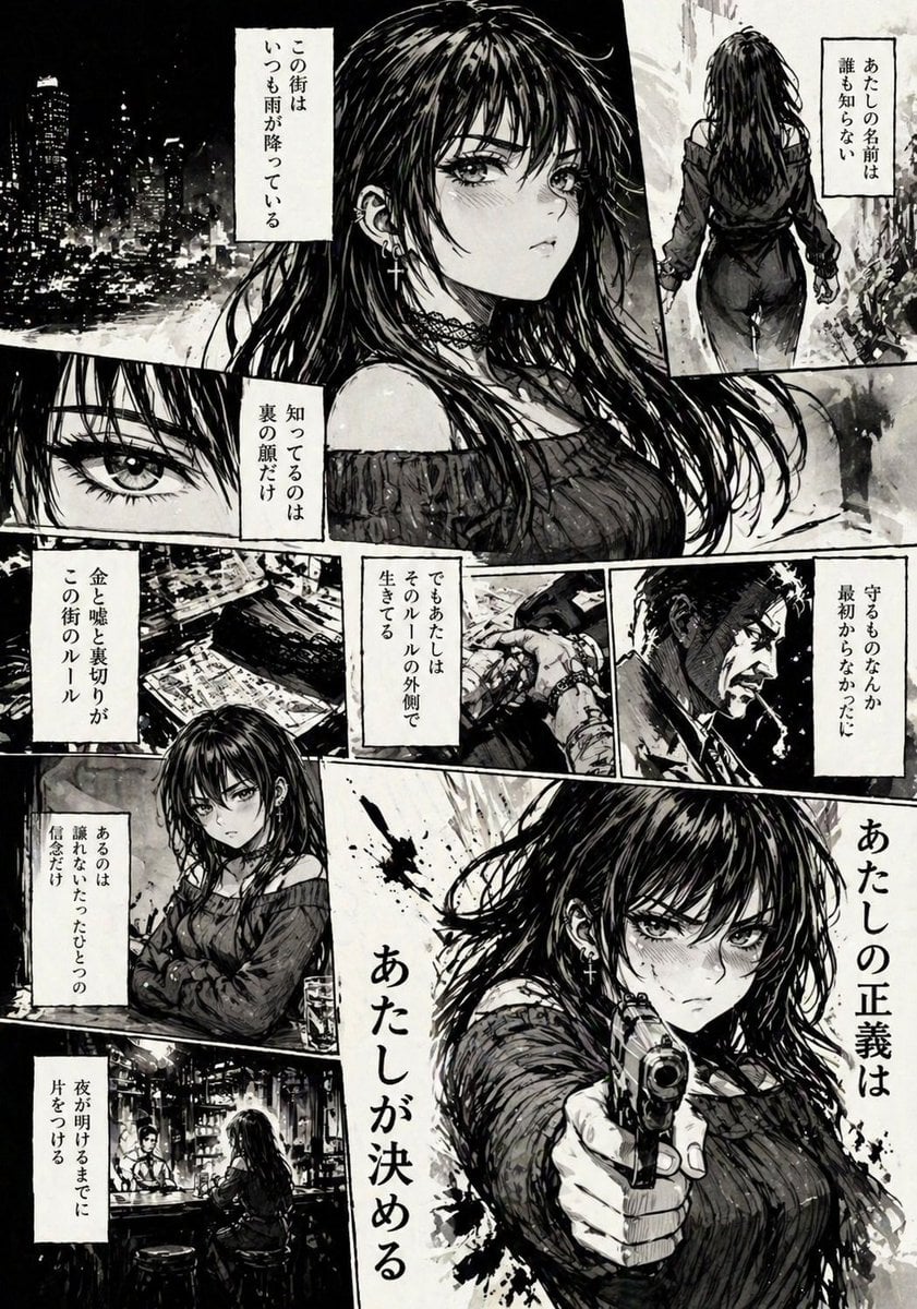 Hard-Boiled Noir Manga Woman Page
