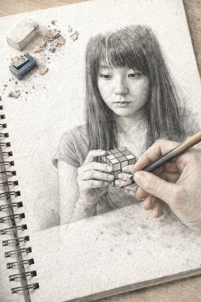 Trompe L'oeil Sketchbook Drawing