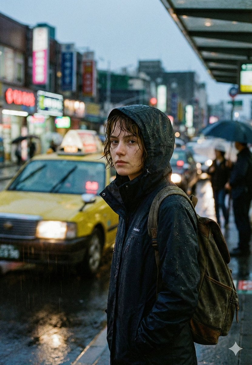 Cinematic Urban Rain Scene Prompt (Neo-Noir)